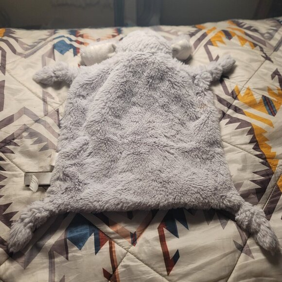 Demdaco Sweet Grey Bear 12” x 9” Plush Fury Baby Security Blanket Toy - Picture 7 of 9